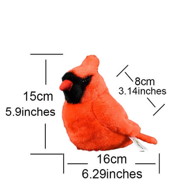 Realistic Northern Cardinal Bird Stuffed Animal Plush Toy